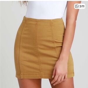 Free People Modern Femme Golden Mini Skirt Indie Sleaze Y2K Boho Utility 8